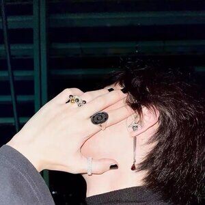 Balenciaga BB Logo Statement Ring Size 60